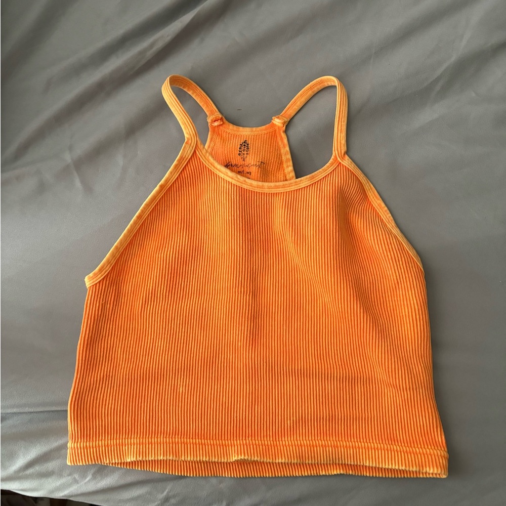 Free people orange crop top